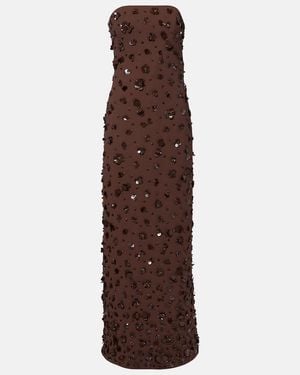 Jonathan Simkhai Serafina Embellished Bustier Gown - Brown