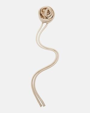 Max Mara Brosche Moschea Aus Satin - Weiß