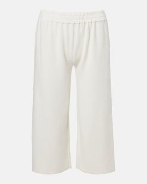 The Row Pantalones Deportivos Cropped Ozias De Algodon Y Seda - Blanco