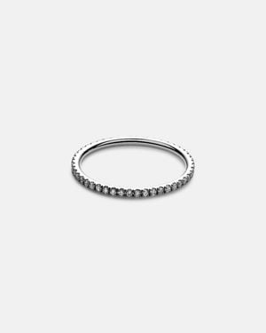 Ileana Makri Thread Band 18Kt Ring With Diamonds - Metallic