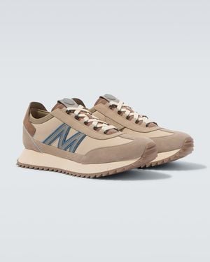 Moncler Pacey2 Suede-Trimmed Trainers - White