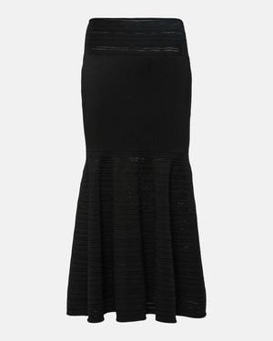 Victoria Beckham Jersey Midi Skirt - Black