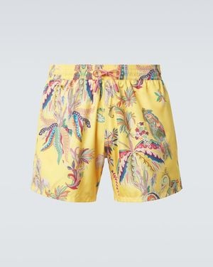 Etro Printed Swim Trunks - Yellow