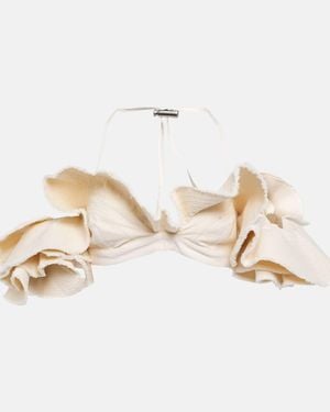 Jacquemus La Brassiere Artichaut Cotton Crop Top - Natural