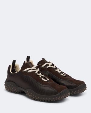 Miu Miu Bubble Suede-Trimmed Sneakers - Black