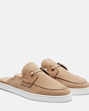 Christian Louboutin Chanme Suede Mules - Natural