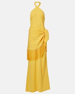 Taller Marmo Meteora Open-Back Crepe Cady Gown - Metallic
