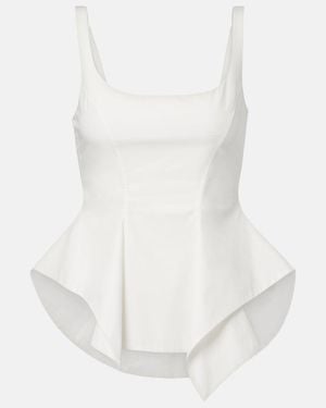 KHAITE Loa Cotton Poplin Top - White