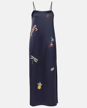 ALÉMAIS X Anouk Colantoni Fontaine Slip Midi Dress - Blue