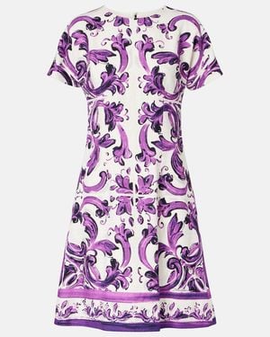 Dolce & Gabbana Short Printed Dress - Purple