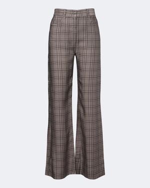 Acne Studios Checked Wide-Leg Trousers - Grey