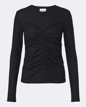 Isabel Marant Delesa Ruched Jersey Top - Black