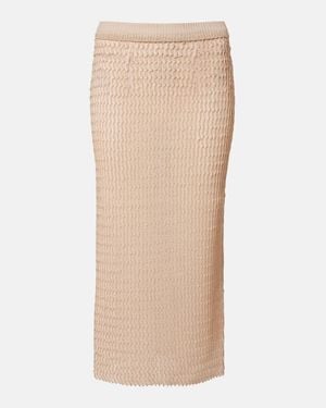 Maison Margiela Knitted Midi Skirt - Natural