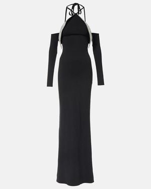 David Koma Crystal-Embellished Gown - Black