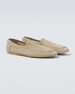 Dolce & Gabbana Woven Loafers - White