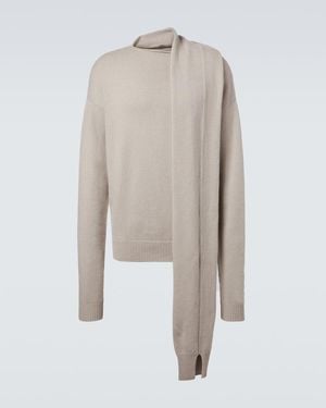 Calvin Klein Rex Scarf-Detail Cashmere Jumper - Natural