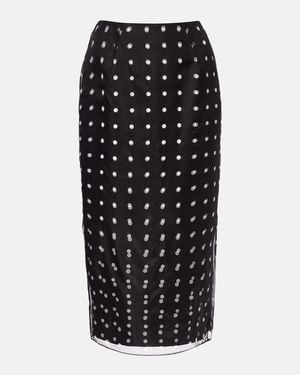 Emilia Wickstead Falda Tubo Bethan De Tafetan De Seda - Negro