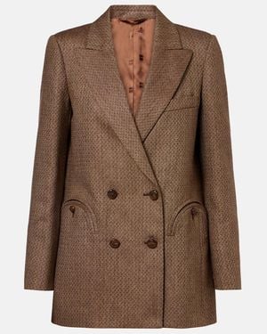 Blazé Milano Amel Everyday Silk And Wool Blazer - Brown