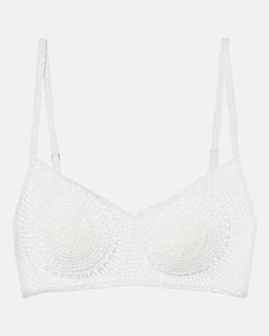 Magda Butrym Crochet Cotton Bra - White