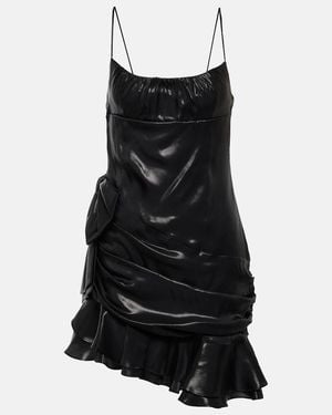 Alessandra Rich Draped Minidress - Black