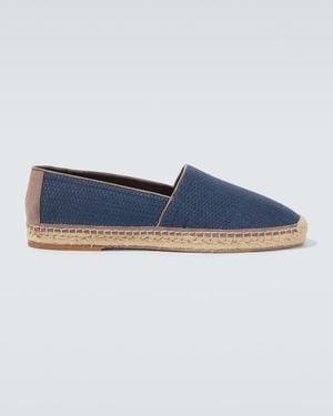 Brunello Cucinelli Espadrilles Aus Canvas Mit Veloursleder - Blau