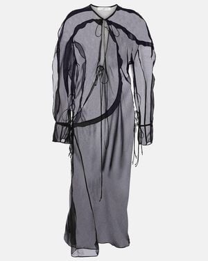 Christopher Esber Ruffled Silk Midi Dress - Grey