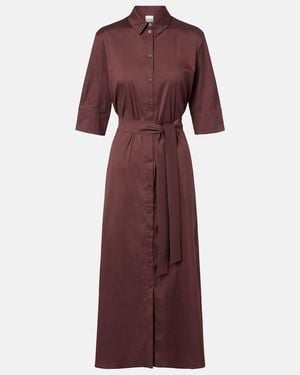 Max Mara Cognac Cotton-Blend Midi Dress - Purple