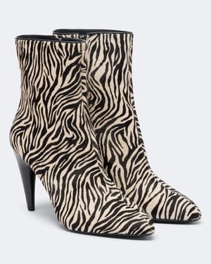 Isabel Marant Jany Printed Calf Hair Ankle Boots - Black
