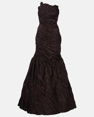 Marmar Halim Draped Off-Shoulder Corset Gown - Black