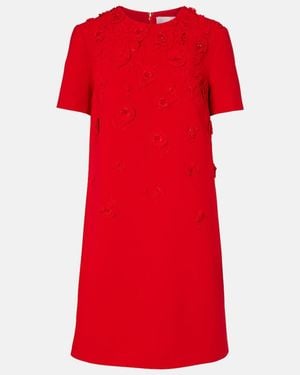 Carolina Herrera Carnation-Embroidered Mini Dress
