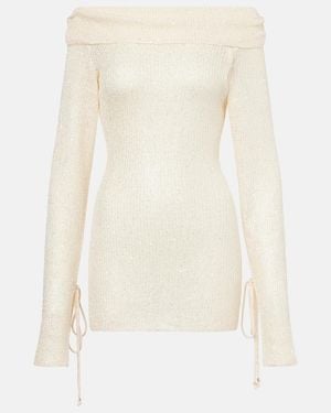 Bananhot Rory Sequined Knitted Minidress - White