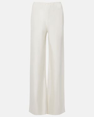 Posse Cove Silk-Blend Straight Trousers - White