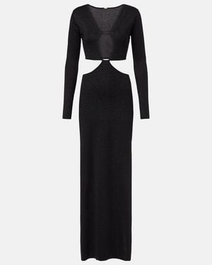 SAME Vestido Largo Con Abertura - Negro