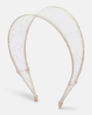 Jennifer Behr Thalia Silk Lace Headband - White