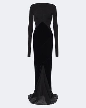 Rick Owens Combo Tulle-Trimmed Gown - Black