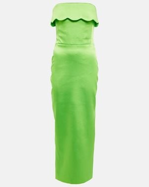 Rasario Strapless Satin Gown - Green