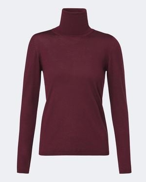 Max Mara Virgin Wool Turtleneck Sweater - Purple