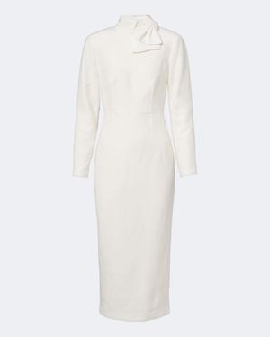 Roland Mouret Ramie And Silk Jacquard Cocktail Dress - White