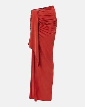 Balmain Maxirock Aus Jersey - Rot