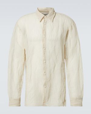 Dries Van Noten Cotton And Silk-Blend Lame Shirt - White