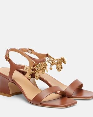 Chloé Charms 55 Leather Sandals - Brown