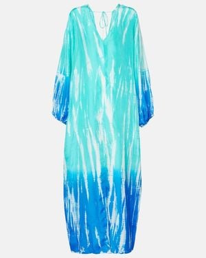 Anna Kosturova Ombre Silk Maxi Dress - Blue