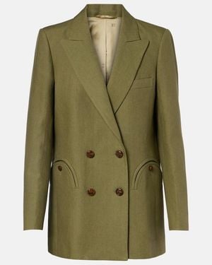 Blazé Milano Midday Sun Linen Blazer - Green