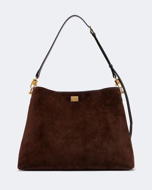 Dolce & Gabbana Vittoria Large Suede Shoulder Bag - Brown