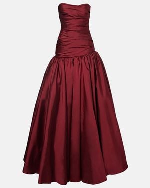 Marmar Halim Draped Off-Shoulder Corset Gown - Red