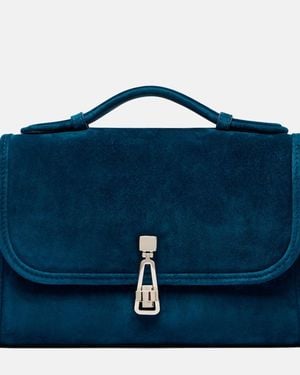 Gabriela Hearst Schultertasche Leonora Aus Veloursleder - Blau
