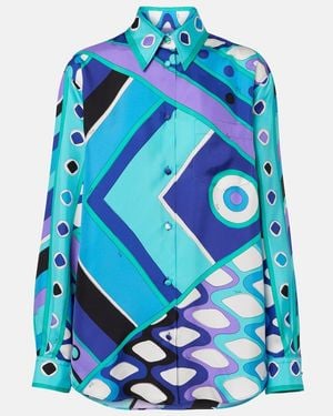 PUCCI Hemd Vivara Aus Seiden-Twill - Blau