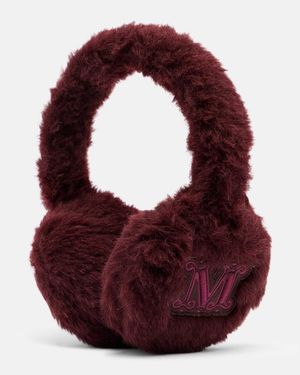 Max Mara Alpaca, Wool, And Silk Earmuffs - Red