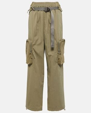 Dion Lee Cotton-Blend Cargo Trousers - Green