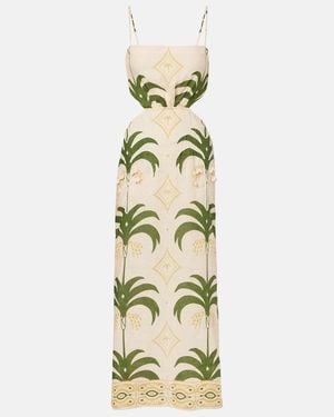 Johanna Ortiz Linen Tactile Winds Maxi Dress - Metallic